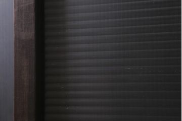 アンティーク建具　モールガラス入り　素朴な雰囲気が魅力のレトロなガラス戸2枚セット(引き戸)(R-041576)