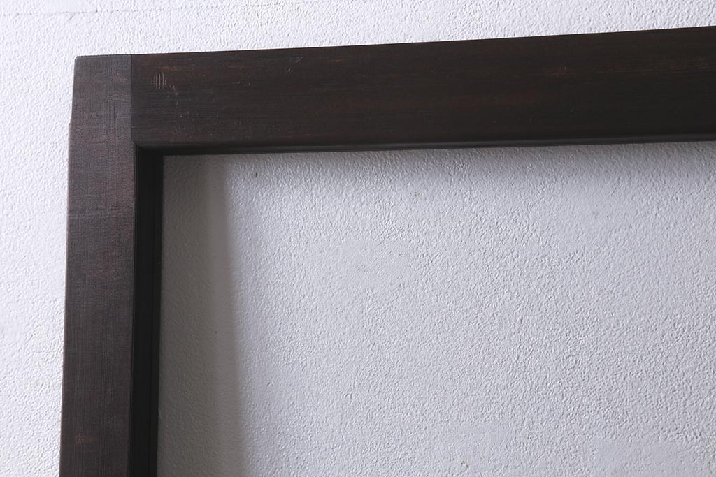 アンティーク建具　モールガラス入り　素朴な雰囲気が魅力のレトロなガラス戸2枚セット(引き戸)(R-041576)