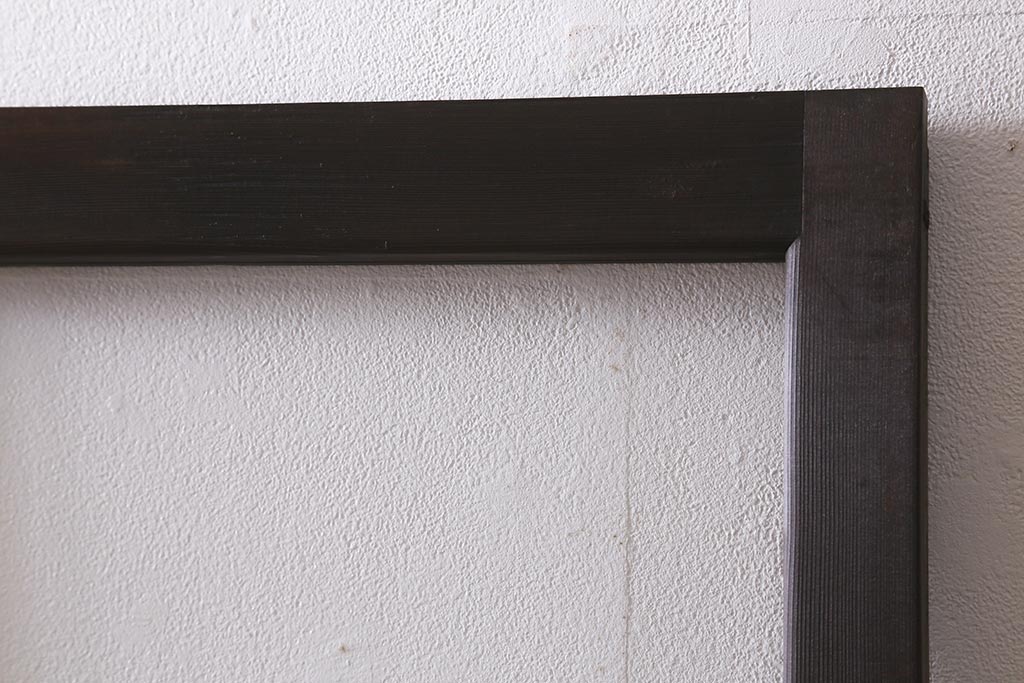 アンティーク建具　モールガラス入り　素朴な雰囲気が魅力のレトロなガラス戸2枚セット(引き戸)(R-041576)