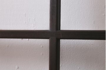 アンティーク建具　モールガラス入り　素朴な雰囲気が魅力のレトロなガラス戸2枚セット(引き戸)(R-041576)