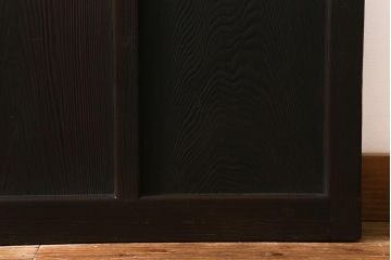 アンティーク建具　モールガラス入り　素朴な雰囲気が魅力のレトロなガラス戸2枚セット(引き戸)(R-041576)