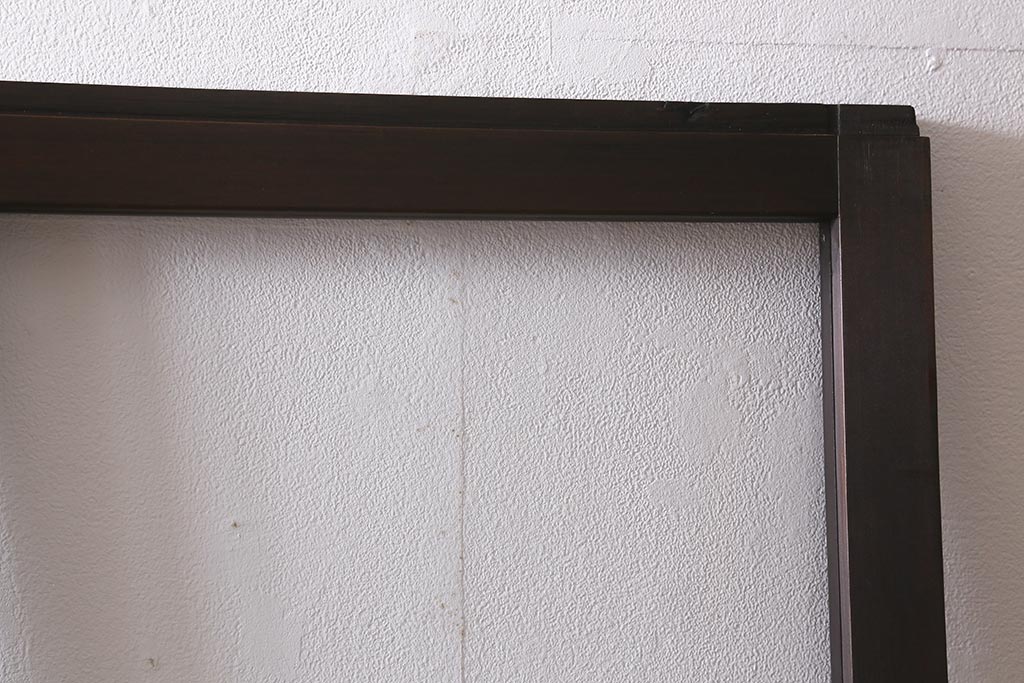 アンティーク建具　モールガラス入り　素朴な雰囲気が魅力のレトロなガラス戸2枚セット(引き戸)(R-041576)