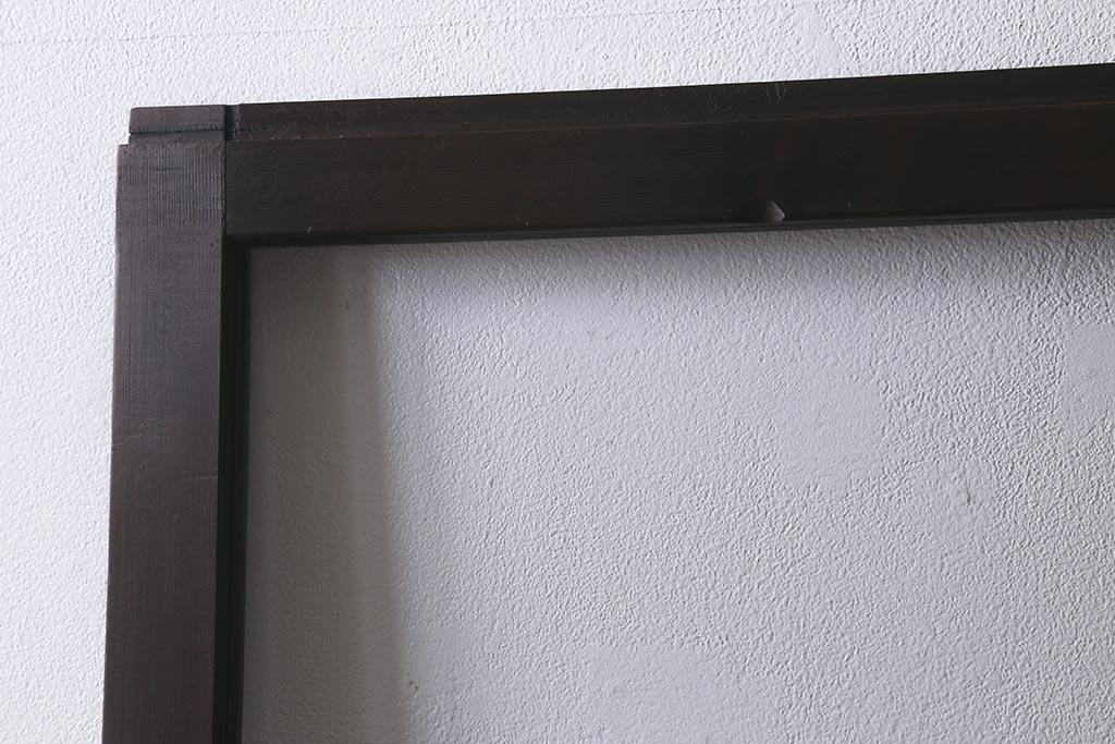 アンティーク建具　モールガラス入り　素朴な雰囲気が魅力のレトロなガラス戸2枚セット(引き戸)(R-041576)