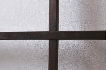 アンティーク建具　モールガラス入り　素朴な雰囲気が魅力のレトロなガラス戸2枚セット(引き戸)(R-041576)