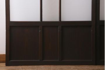 アンティーク建具　ダイヤガラス・すりガラス入り　レトロな空間を彩るガラス戸2枚セット(引き戸)(R-041577)
