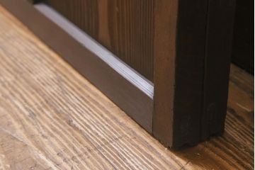 アンティーク建具　ダイヤガラス・すりガラス入り　レトロな空間を彩るガラス戸2枚セット(引き戸)(R-041577)