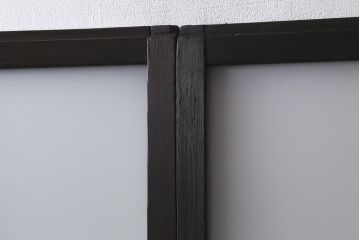 アンティーク建具　ダイヤガラス・すりガラス入り　レトロな空間を彩るガラス戸2枚セット(引き戸)(R-041577)