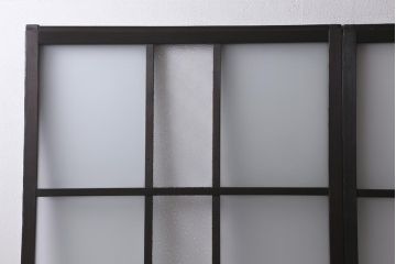 アンティーク建具　ダイヤガラス・すりガラス入り　レトロな空間を彩るガラス戸2枚セット(引き戸)(R-041577)