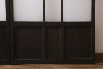 アンティーク建具　ダイヤガラス・すりガラス入り　レトロな空間を彩るガラス戸2枚セット(引き戸)(R-041577)