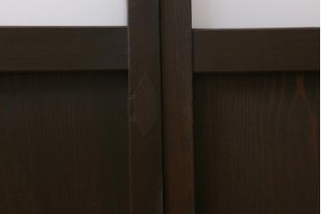 アンティーク建具　ダイヤガラス・すりガラス入り　レトロな空間を彩るガラス戸2枚セット(引き戸)(R-041577)