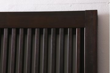 アンティーク建具　上手物!　腰板ケヤキ材　裏ガラス入り　すりガラス・結霜ガラス　職人技が光る格子戸2枚セット(引き戸)(R-041578)