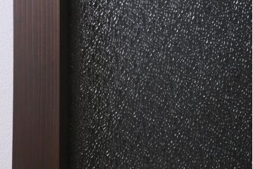 アンティーク建具　上手物!　腰板(欅材)　ダイヤガラス　落ち着いた色合いのレトロなガラス戸2枚セット　(R-041580)