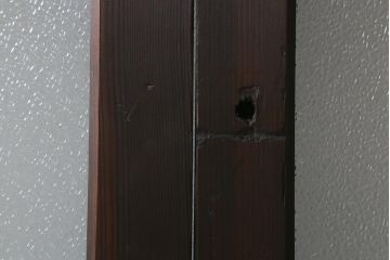 アンティーク建具　上手物!　腰板(欅材)　ダイヤガラス　落ち着いた色合いのレトロなガラス戸2枚セット　(R-041580)