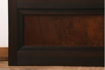 アンティーク建具　上手物!　腰板(欅材)　ダイヤガラス　落ち着いた色合いのレトロなガラス戸2枚セット　(R-041580)