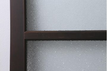アンティーク建具　上手物!　腰板ケヤキ材　ダイヤガラス　落ち着いた色合いのレトロなガラス戸2枚セット(引き戸・建具)(R-041580)