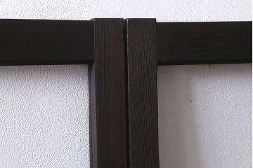 アンティーク建具　昭和初期　すりガラス入り　レトロな雰囲気が魅力のガラス戸2枚セット(窓、引き戸・建具)(R-041581)