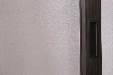 アンティーク建具　昭和初期　すりガラス入り　レトロな雰囲気が魅力のガラス戸2枚セット(窓、引き戸・建具)(R-041581)