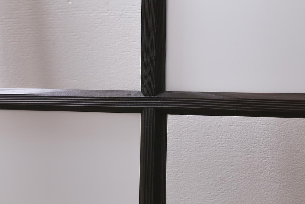 アンティーク建具　昭和初期　すりガラス入り　レトロな雰囲気が魅力のガラス戸2枚セット(窓、引き戸・建具)(R-041581)