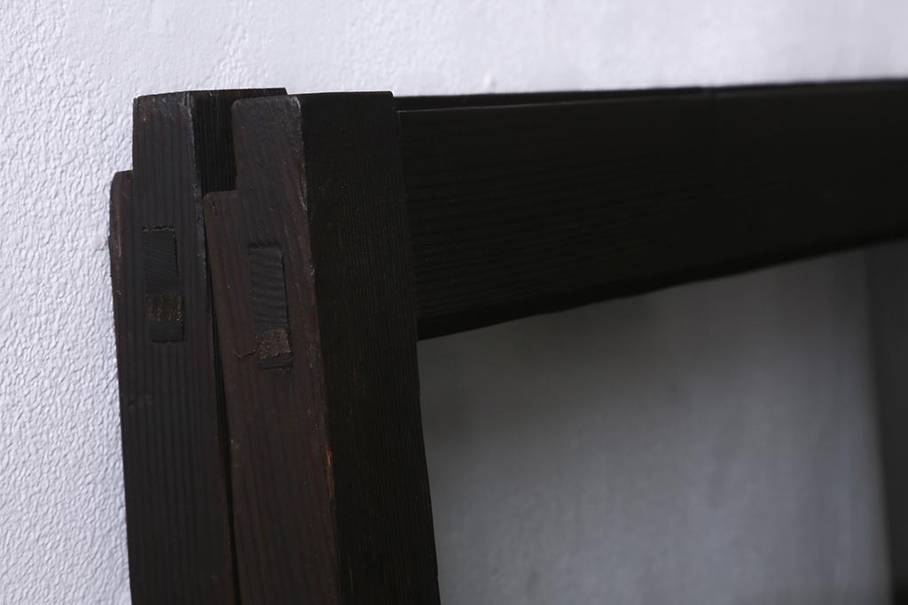 アンティーク建具　昭和初期　すりガラス入り　レトロな雰囲気が魅力のガラス戸2枚セット(窓、引き戸・建具)(R-041581)