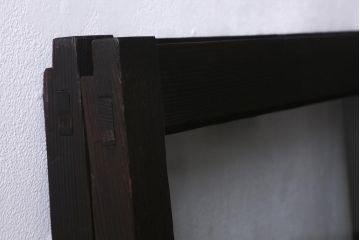 アンティーク建具　昭和初期　すりガラス入り　レトロな雰囲気が魅力のガラス戸2枚セット(窓、引き戸・建具)(R-041581)