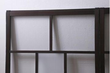 アンティーク建具　昭和初期　すりガラス入り　レトロな雰囲気が魅力のガラス戸2枚セット(窓、引き戸・建具)(R-041581)