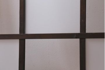 アンティーク建具　昭和初期　すりガラス入り　レトロな雰囲気が魅力のガラス戸2枚セット(窓、引き戸・建具)(R-041581)
