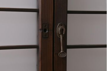 アンティーク建具　昭和初期　すりガラス入り　和モダンな空間におすすめのガラス戸4枚セット(窓、引き戸・建具)(R-041582)