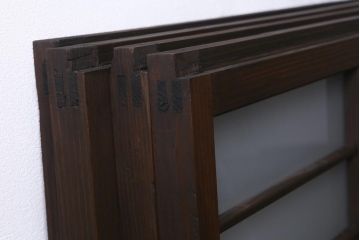 アンティーク建具　昭和初期　すりガラス入り　和モダンな空間におすすめのガラス戸4枚セット(窓、引き戸・建具)(R-041582)