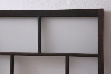 アンティーク建具　昭和初期　すりガラス・当店オリジナルガラス入り　レトロな空間づくりにおすすめのガラス戸2枚セット(窓、引き戸、建具)(R-041583)
