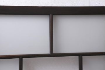 アンティーク建具　昭和初期　すりガラス・当店オリジナルガラス入り　レトロな空間づくりにおすすめのガラス戸2枚セット(窓、引き戸、建具)(R-041583)