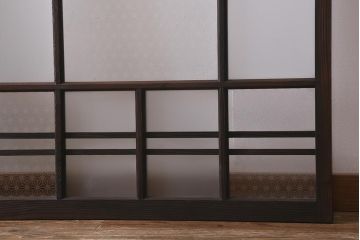 アンティーク建具　昭和初期　すりガラス・当店オリジナルガラス入り　レトロな空間づくりにおすすめのガラス戸2枚セット(窓、引き戸、建具)(R-041583)