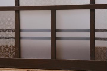 アンティーク建具　昭和初期　すりガラス・当店オリジナルガラス入り　レトロな空間づくりにおすすめのガラス戸2枚セット(窓、引き戸、建具)(R-041583)