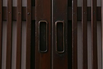 アンティーク建具　大正昭和初期　幅広サイズ　和の風情を演出する障子戸2枚セット(格子戸、引き戸)(R-041584)