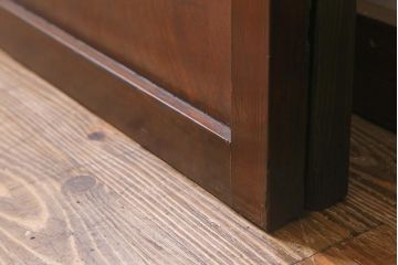 アンティーク建具　大正昭和初期　幅広サイズ　和の風情を演出する障子戸2枚セット(格子戸、引き戸)(R-041584)