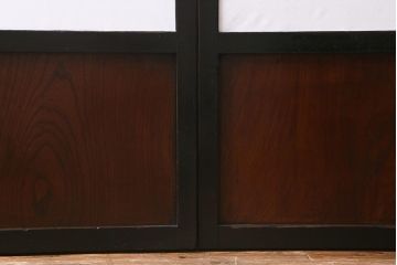 アンティーク建具　大正昭和初期　幅広サイズ　和の風情を演出する障子戸2枚セット(格子戸、引き戸)(R-041584)