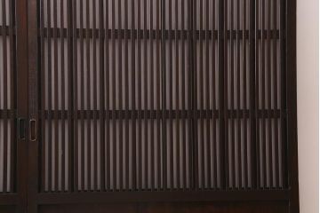 アンティーク建具　大正昭和初期　幅広サイズ　和の風情を演出する障子戸2枚セット(格子戸、引き戸)(R-041585)