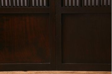 アンティーク建具　大正昭和初期　幅広サイズ　和の風情を演出する障子戸2枚セット(格子戸、引き戸)(R-041585)