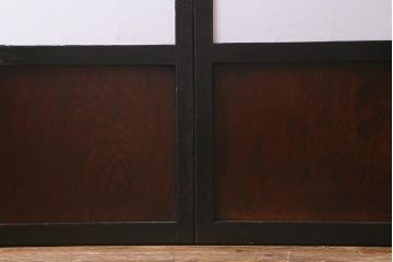 アンティーク建具　大正昭和初期　幅広サイズ　和の風情を演出する障子戸2枚セット(格子戸、引き戸)(R-041585)