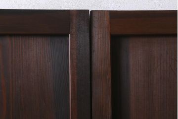 アンティーク建具　昭和初期　すりガラス入り　上品な和の雰囲気漂う組子帯戸4枚セット(引き戸、ガラス帯戸)(R-041586)