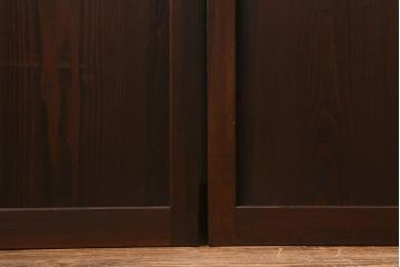 アンティーク建具　昭和初期　すりガラス入り　上品な和の雰囲気漂う組子帯戸4枚セット(引き戸、ガラス帯戸)(R-041586)