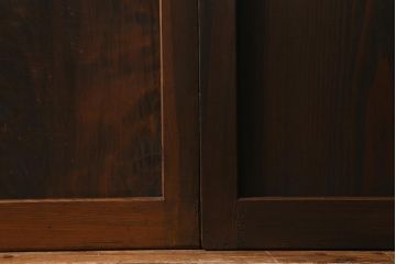 アンティーク建具　昭和初期　すりガラス入り　上品な和の雰囲気漂う組子帯戸4枚セット(引き戸、ガラス帯戸)(R-041586)