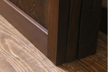 アンティーク建具　昭和初期　すりガラス入り　上品な和の雰囲気漂う組子帯戸4枚セット(引き戸、ガラス帯戸)(R-041586)