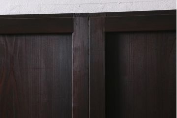 アンティーク建具　昭和初期　すりガラス入り　上品な和の雰囲気漂う組子帯戸4枚セット(引き戸、ガラス帯戸)(R-041586)