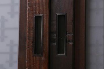 アンティーク建具　昭和初期　すりガラス入り　上品な和の雰囲気漂う組子帯戸4枚セット(引き戸、ガラス帯戸)(R-041586)