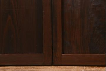 アンティーク建具　昭和初期　すりガラス入り　上品な和の雰囲気漂う組子帯戸4枚セット(引き戸、ガラス帯戸)(R-041586)