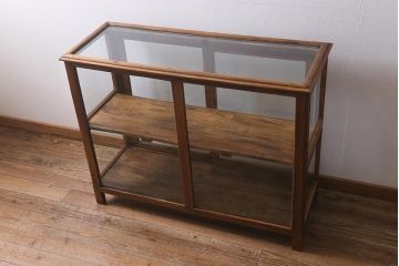ヴィンテージ家具　ジャンクな風合いがおしゃれなガラスケース(ショーケース、陳列棚、飾り棚、ビンテージ)(R-041588)