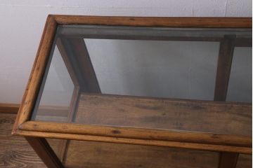 ヴィンテージ家具　ジャンクな風合いがおしゃれなガラスケース(ショーケース、陳列棚、飾り棚、ビンテージ)(R-041588)