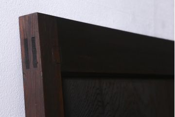 アンティーク建具　昭和初期　レトロガラス入り　窓付き　ノスタルジックな雰囲気が魅力の木製ドア(扉、開き戸)(R-041589)