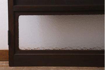 アンティーク建具　昭和初期　レトロガラス入り　窓付き　ノスタルジックな雰囲気が魅力の木製ドア(扉、開き戸)(R-041589)