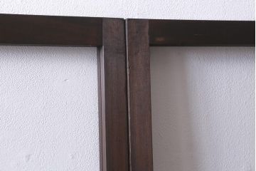 アンティーク建具　昭和中期　クリア・結霜・すりガラス入り　レトロな佇まいが魅力のガラス戸2枚セット(引き戸)(R-041590)